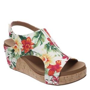 NWT Corky’s Carley Floral-Tropical Wedge.